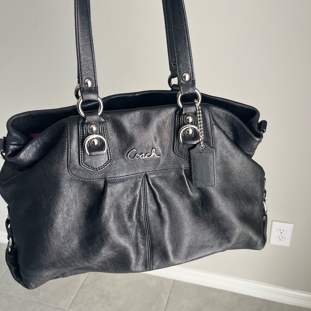 Coach Black Leather Women's Bag